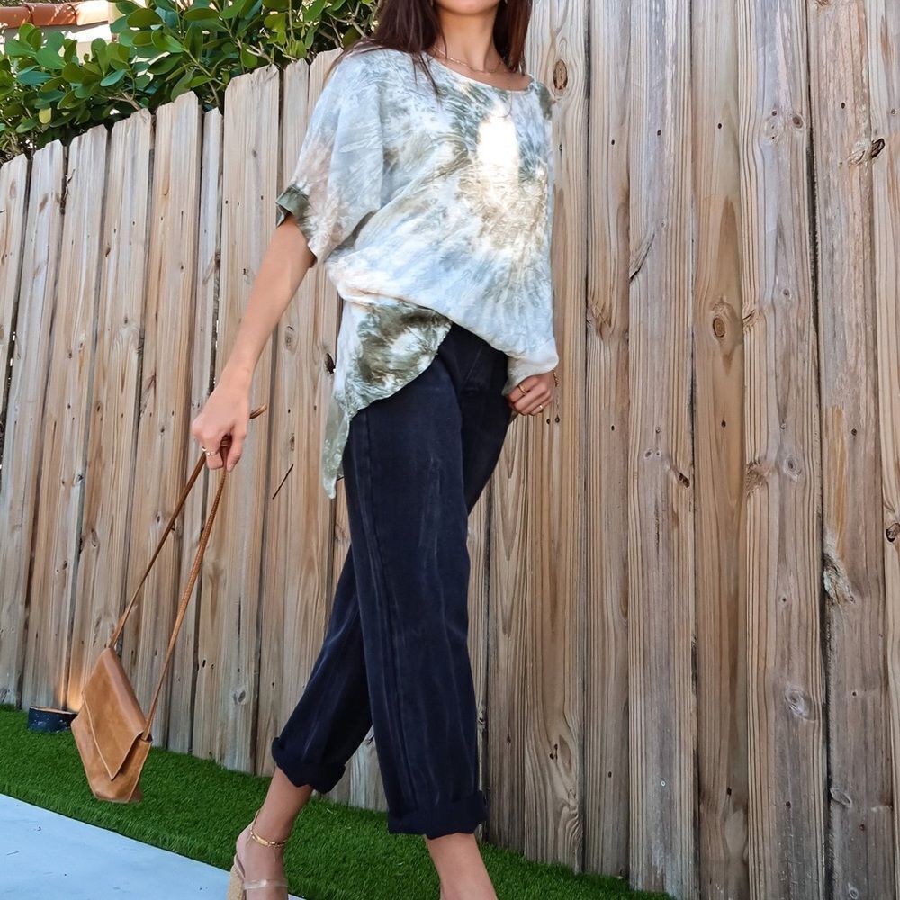 VALENTINA NALDI Tuscany Tie Dye Linen Top S